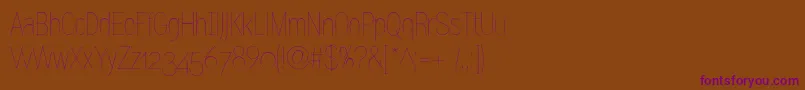 Gram-Schriftart – Violette Schriften auf braunem Hintergrund