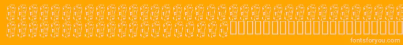 KrCowJuice-Schriftart – Rosa Schriften auf orangefarbenem Hintergrund