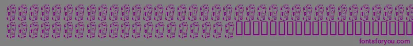 フォントKrCowJuice – 紫色のフォント、灰色の背景