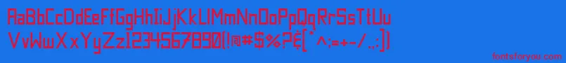 JiLilliwaup-Schriftart – Rote Schriften auf blauem Hintergrund