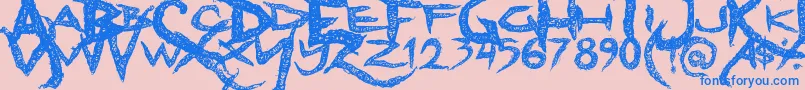 フォントDreadlockfont – ピンクの背景に青い文字