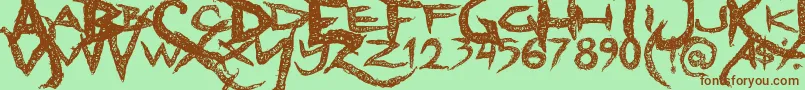 フォントDreadlockfont – 緑の背景に茶色のフォント