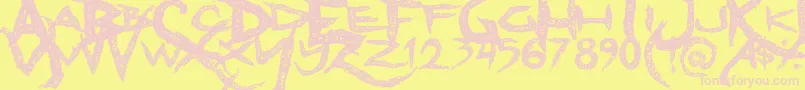 Dreadlockfont Font – Pink Fonts on Yellow Background