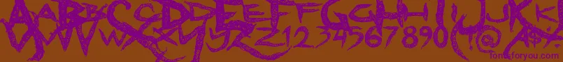 Dreadlockfont Font – Purple Fonts on Brown Background