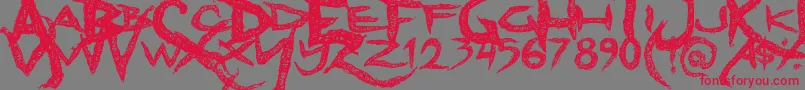 フォントDreadlockfont – 赤い文字の灰色の背景