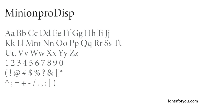 A fonte MinionproDisp – alfabeto, números, caracteres especiais