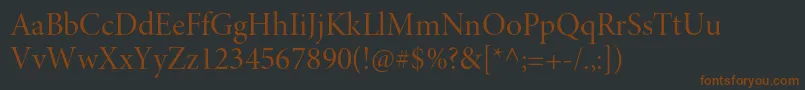 Шрифт MinionproDisp – коричневые шрифты на чёрном фоне