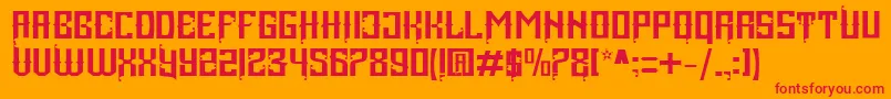 Heisenberg Font – Red Fonts on Orange Background