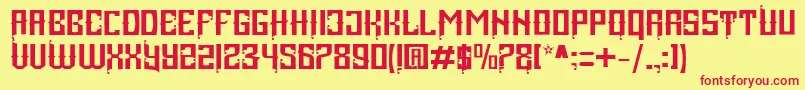 フォントHeisenberg – 赤い文字の黄色い背景