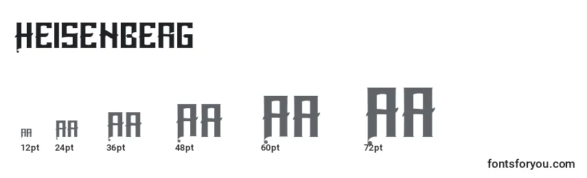Heisenberg Font Sizes
