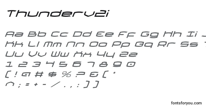 Schriftart Thunderv2i – Alphabet, Zahlen, spezielle Symbole