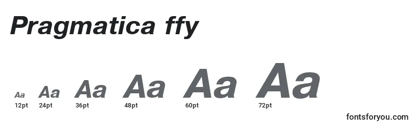 Größen der Schriftart Pragmatica ffy