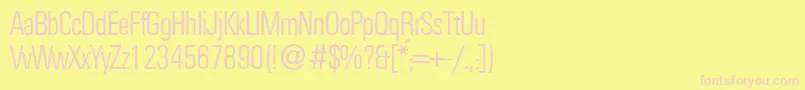 UniversalcldbNormal Font – Pink Fonts on Yellow Background