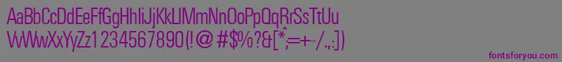 Czcionka UniversalcldbNormal – fioletowe czcionki na szarym tle