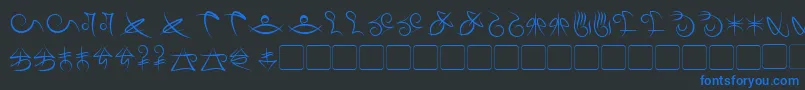 Czcionka MageScript – niebieskie czcionki na czarnym tle