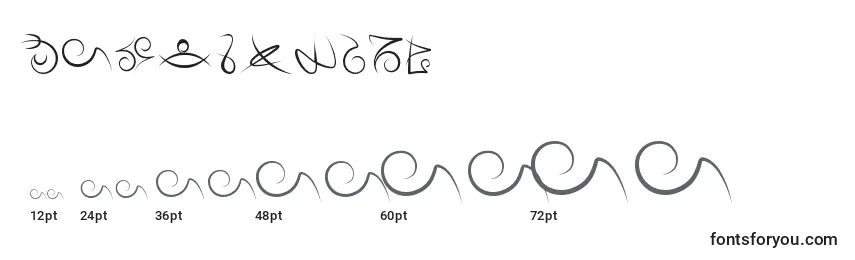 Größen der Schriftart MageScript (31776)