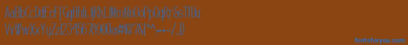 Editors-Schriftart – Blaue Schriften auf braunem Hintergrund
