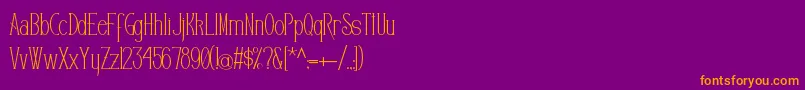 Editors-Schriftart – Orangefarbene Schriften auf violettem Hintergrund
