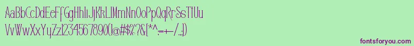Fonte Editors – fontes roxas em um fundo verde