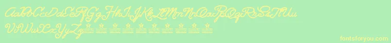 Landscapepersonaluse Font – Yellow Fonts on Green Background