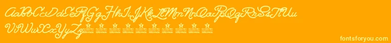 Landscapepersonaluse Font – Yellow Fonts on Orange Background