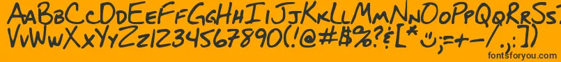DjbBlueprint Font – Black Fonts on Orange Background