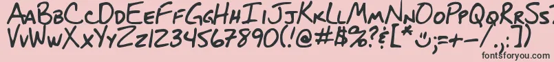 DjbBlueprint Font – Black Fonts on Pink Background