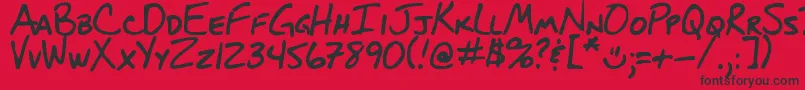 フォントDjbBlueprint – 赤い背景に黒い文字