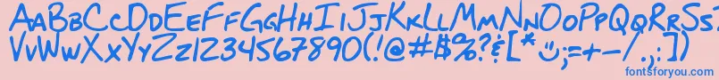DjbBlueprint Font – Blue Fonts on Pink Background