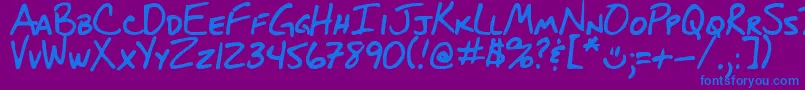DjbBlueprint-fontti – siniset fontit violetilla taustalla