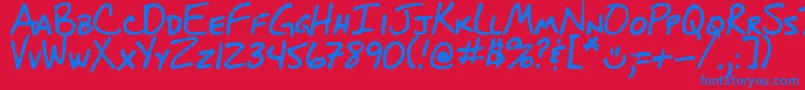 Шрифт DjbBlueprint – синие шрифты на красном фоне