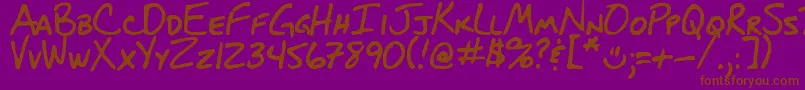 DjbBlueprint-Schriftart – Braune Schriften auf violettem Hintergrund