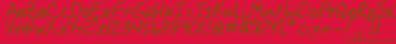DjbBlueprint-fontti – ruskeat fontit punaisella taustalla