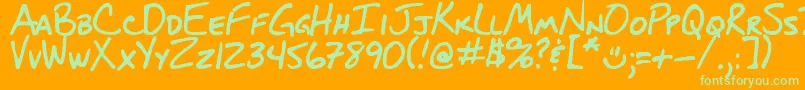 DjbBlueprint-Schriftart – Grüne Schriften auf orangefarbenem Hintergrund
