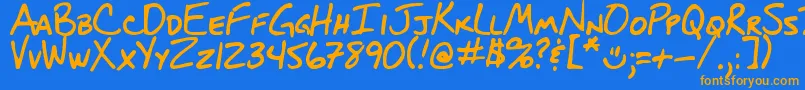 DjbBlueprint Font – Orange Fonts on Blue Background