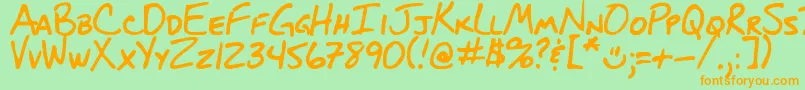 DjbBlueprint Font – Orange Fonts on Green Background