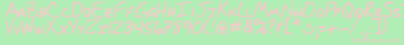 DjbBlueprint-fontti – vaaleanpunaiset fontit vihreällä taustalla