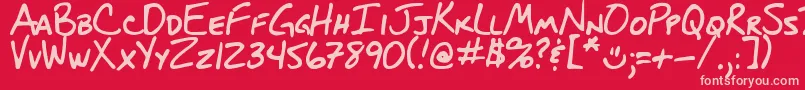 DjbBlueprint Font – Pink Fonts on Red Background