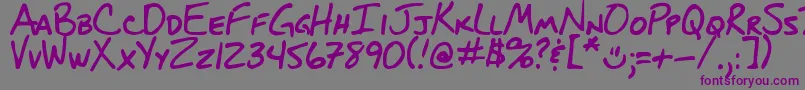 DjbBlueprint-fontti – violetit fontit harmaalla taustalla