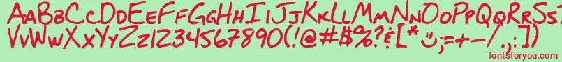 DjbBlueprint Font – Red Fonts on Green Background