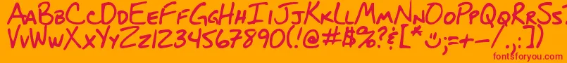 DjbBlueprint Font – Red Fonts on Orange Background