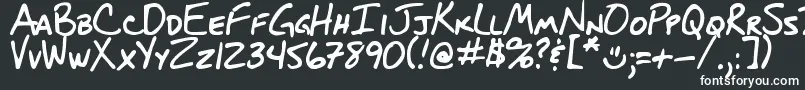 DjbBlueprint-fontti – valkoiset fontit mustalla taustalla