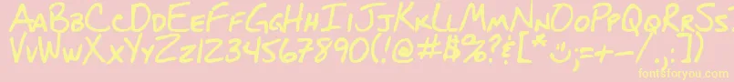 DjbBlueprint-fontti – keltaiset fontit vaaleanpunaisella taustalla