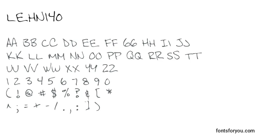 A fonte Lehn140 – alfabeto, números, caracteres especiais