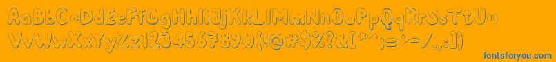 Albusshadow-Schriftart – Blaue Schriften auf orangefarbenem Hintergrund