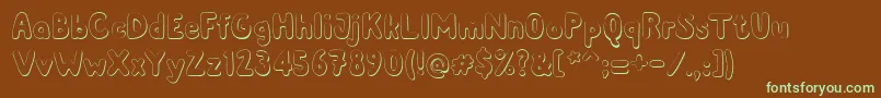 Czcionka Albusshadow – zielone czcionki na brązowym tle