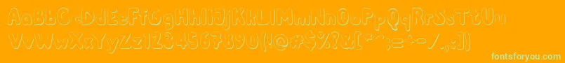 Albusshadow Font – Green Fonts on Orange Background