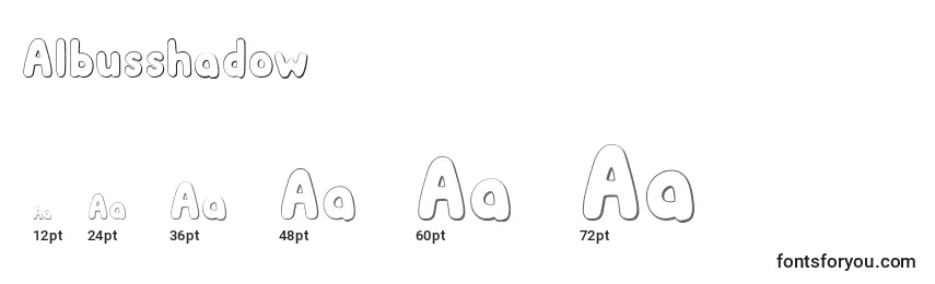 Albusshadow Font Sizes