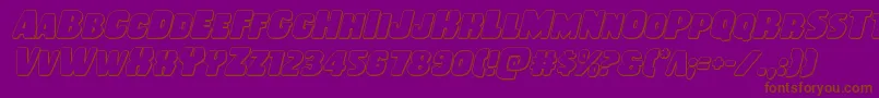 Czcionka Rubberboy3Dital – brązowe czcionki na fioletowym tle
