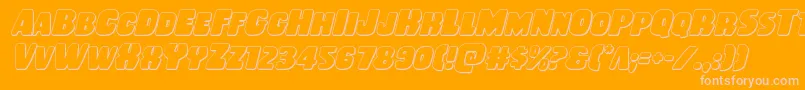 Rubberboy3Dital-fontti – vaaleanpunaiset fontit oranssilla taustalla